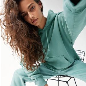 TNA Cozy fleece boyfriend hoodie (SIZE 2) Green